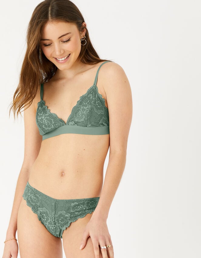 Lace Bralet, Green (KHAKI), large