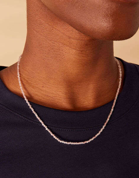 14ct Gold-Plated Strawberry Quartz Beaded Necklace, , large