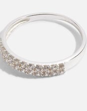 Sterling Silver Bling Encrusted Band Ring, White (ST CRYSTAL), large