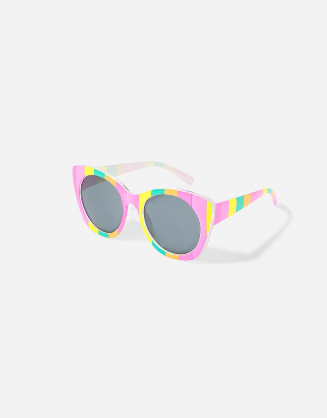 Girls Rainbow Stripe Sunglasses, , large