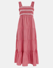 Stripe Smocked Maxi Dress, Red (RED), large