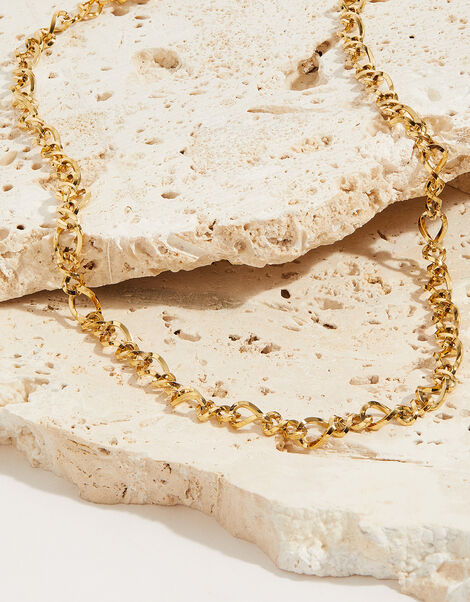Stainless Steel Fancy Chain Necklace, Gold (GOLD), large