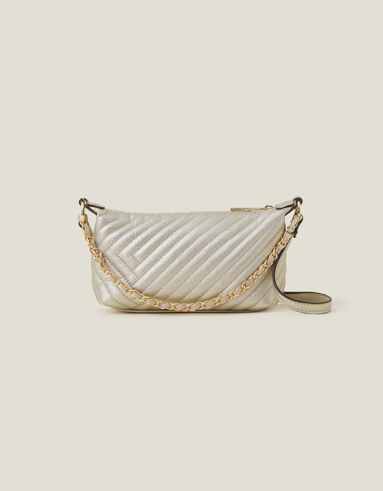 Quilted Cross Body Bag Gold