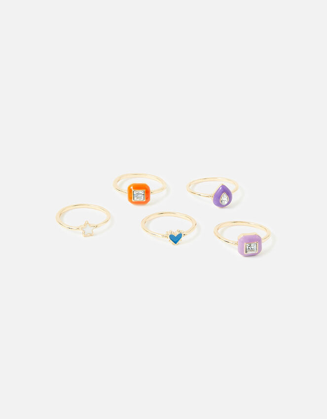 Eye Candy Enamel Rings 5 Pack, Multi (BRIGHTS-MULTI), large