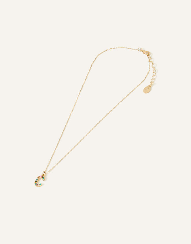 Crystal Initial Necklace, Multi (DARKS-MULTI), large