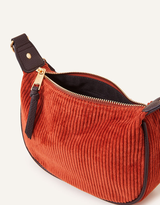 Mini Cord Shoulder Bag, Orange (RUST), large