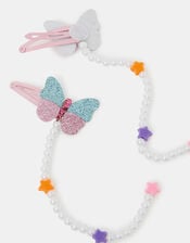 2-Pack Girls Butterfly Dangly Hair Clips, , large