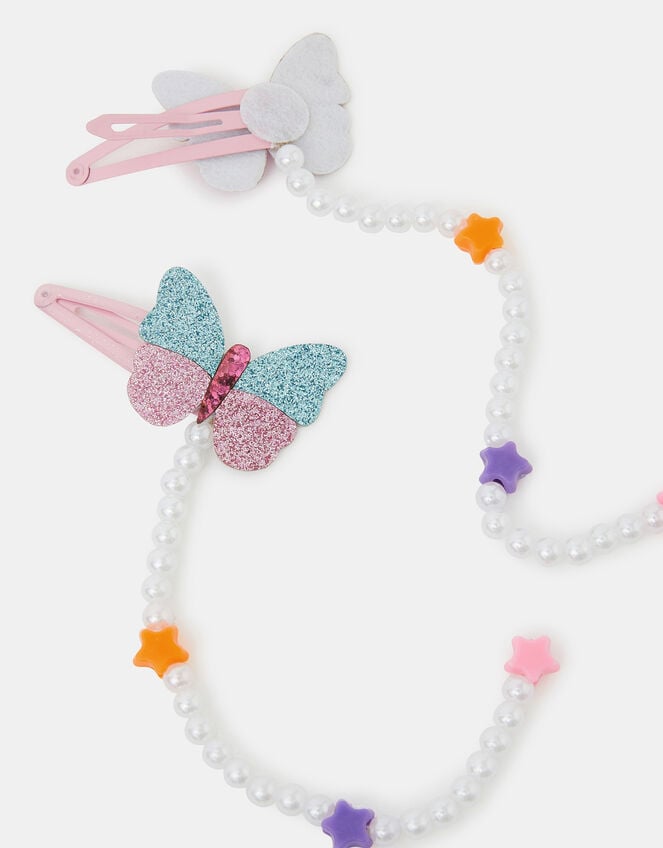 2-Pack Girls Butterfly Dangly Hair Clips, , large
