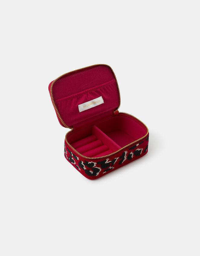 Embroidered Leopard Jewellery Box, , large