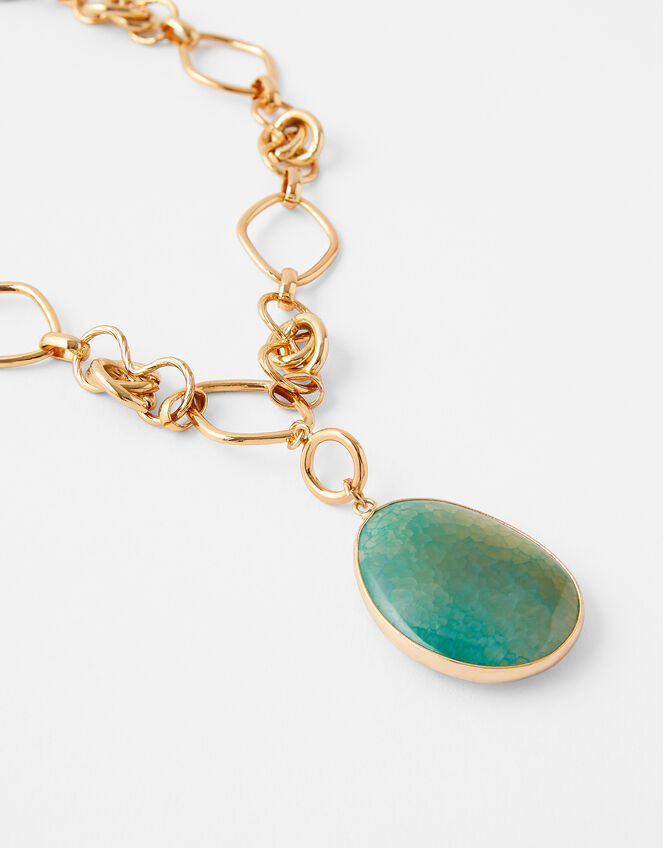 Stone Pendant Collar Necklace, , large