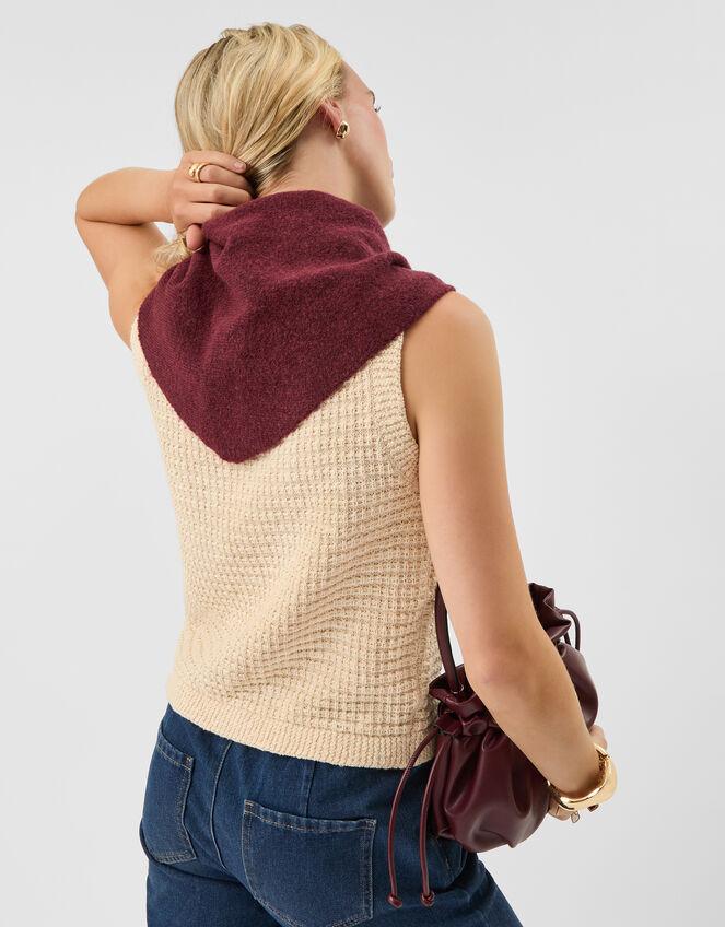 Heart Button Knit Waistcoat, Natural (NATURAL), large