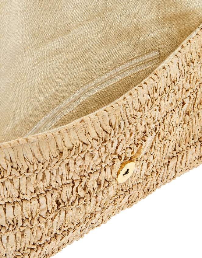 Raffia Seashell Clutch Bag, , large