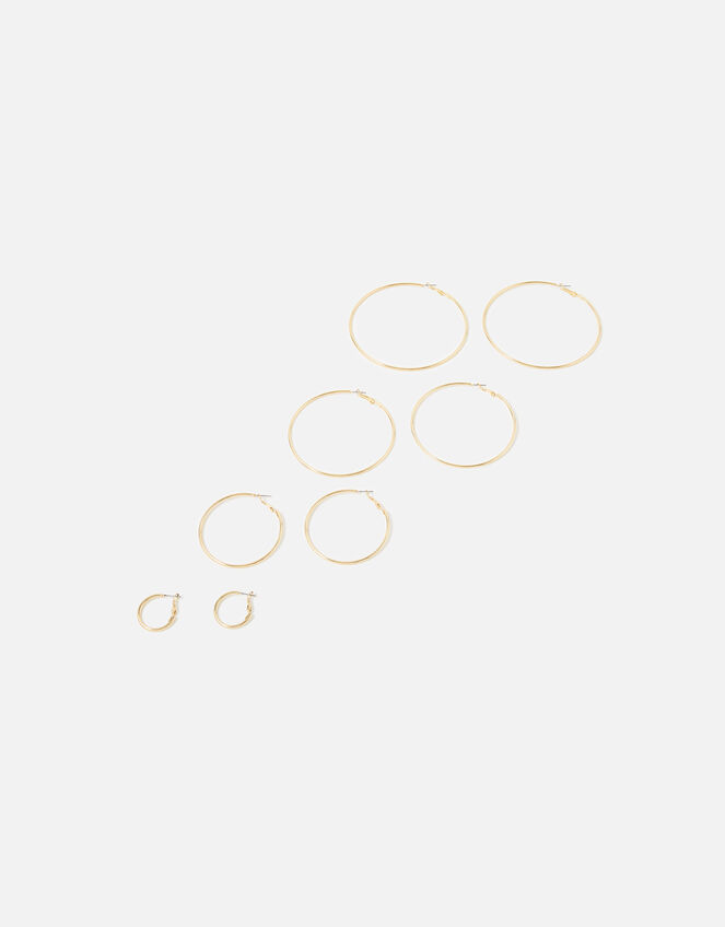 Reconnected Simple Hoop 4 Pack, Gold (GOLD), large
