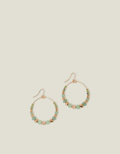 Bead Drop Hoop Earrings, , large