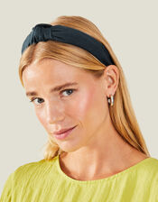 Knot Headband in Linen Blend, Teal (TEAL), large