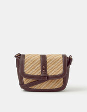 Woven Crossbody Bag, Brown (CHOCOLATE), large