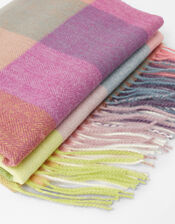 Sadie Colour-Block Check Blanket Scarf, , large