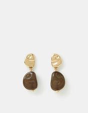 Mini Molten Resin Drop Earrings, Green (GREEN), large