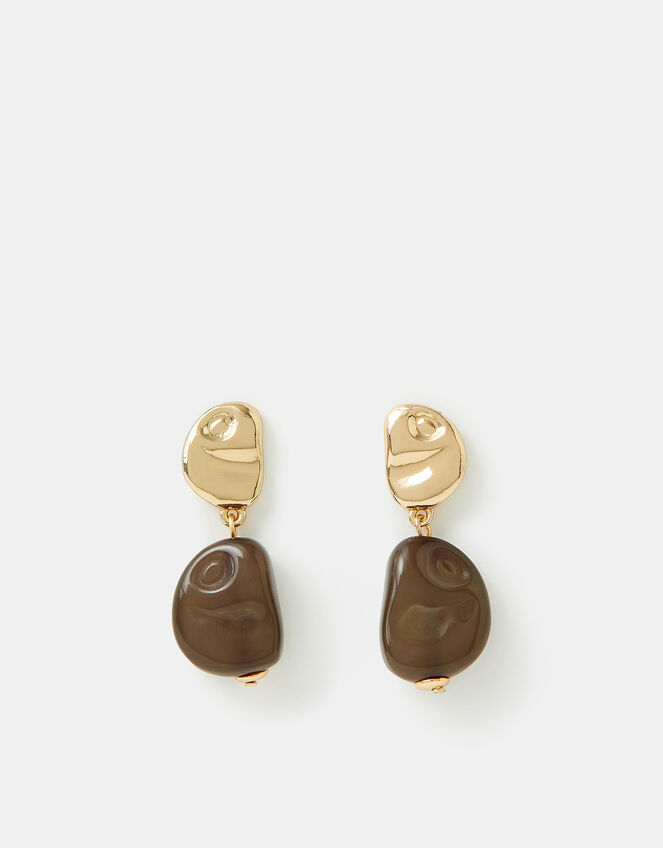 Mini Molten Resin Drop Earrings, Green (GREEN), large