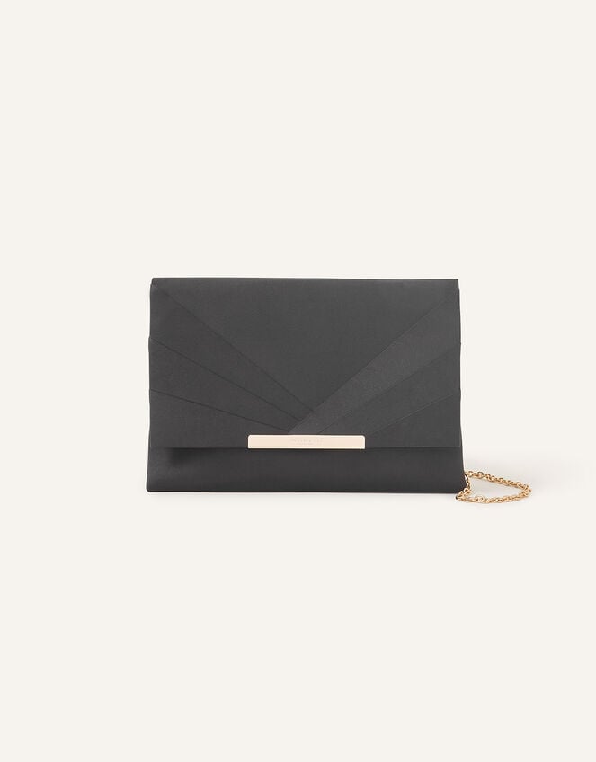 Satin Fold Over Clutch Bag Black | Clutch bags | Accessorize UK