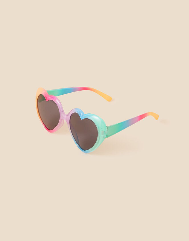Girls Rainbow Ombre Heart Sunglasses, , large