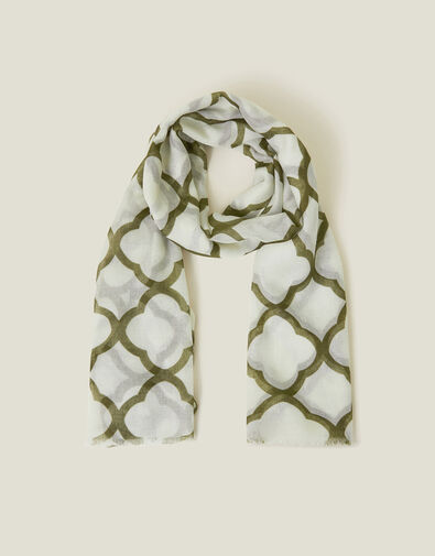 Lightweight Clover Pattern Scarf, , large