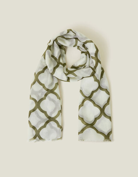Lightweight Clover Pattern Scarf, , large