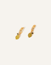 Sparkly Lemon Hoop Earrings , , large