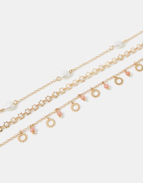 3-Pack Sunshine Charm Anklets, , large