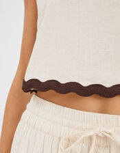 Sleeveless Ric Rac Top, Ivory (IVORY), large