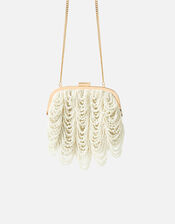 Pearl Fringe Clutch Bag, , large