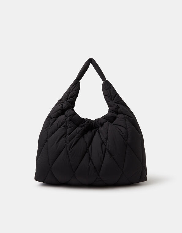 Nylon Quilted Shopper Bag, , large