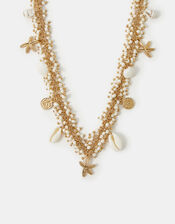 Seashell Starfish Bead Necklace, , large