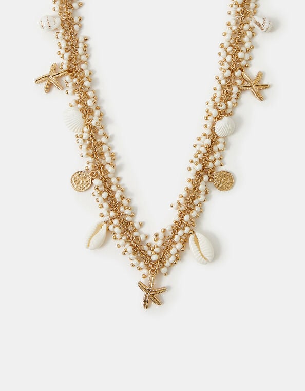 Seashell Starfish Bead Necklace, , large