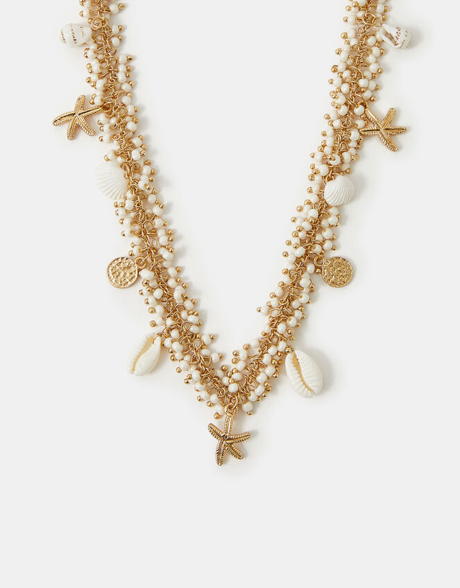 Seashell Starfish Bead Necklace, , large