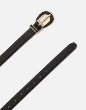 Enamel Buckle Belt, Black (BLACK), large