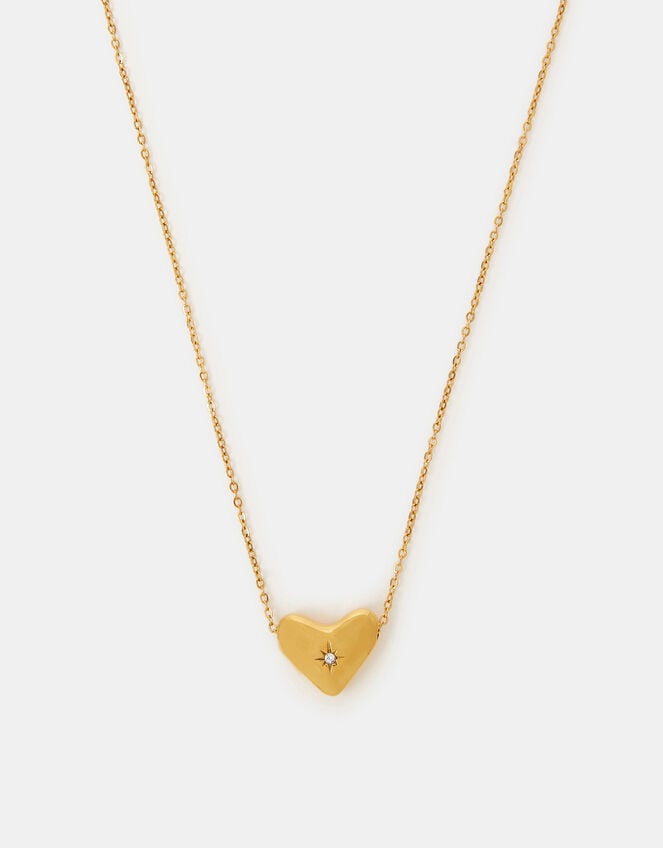 Stainless Steel Molten Heart Pendant Necklace, , large
