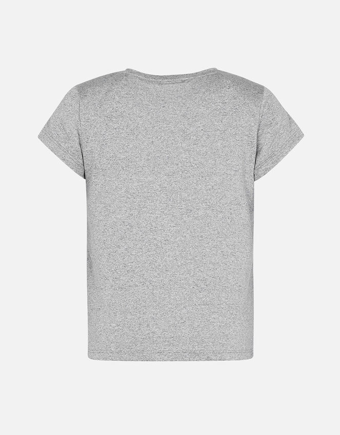 Girls Rainbow Shooting Star T-Shirt, Grey (GREY), large