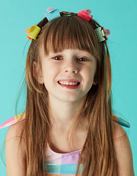 Kids Colourblock Mini Claw Clips 4 Pack, , large