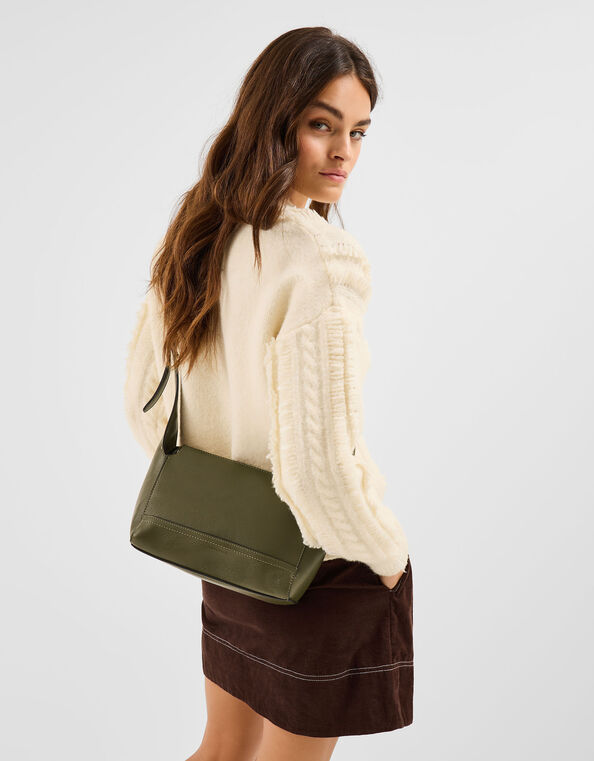 Plain Crossbody Bag, Green (OLIVE), large
