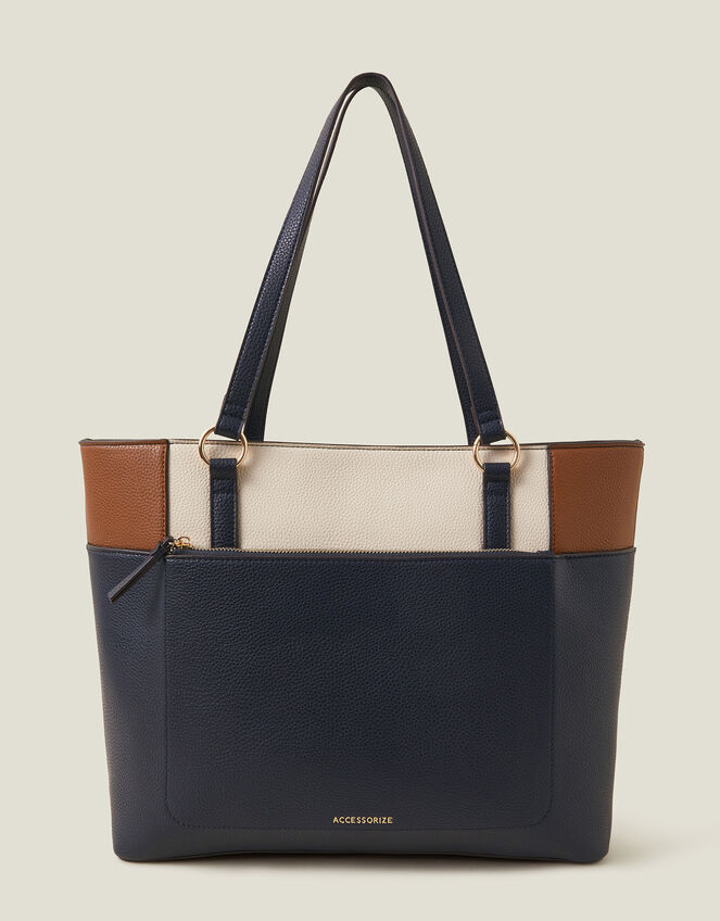 Colour Block Tote Bag, , large