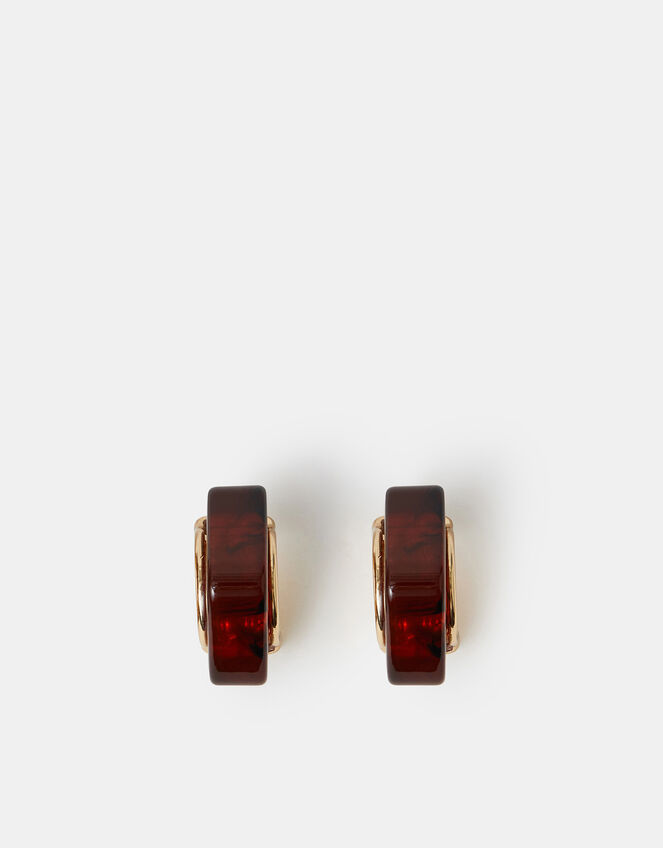 Resin Square Hoop Earrings, , large