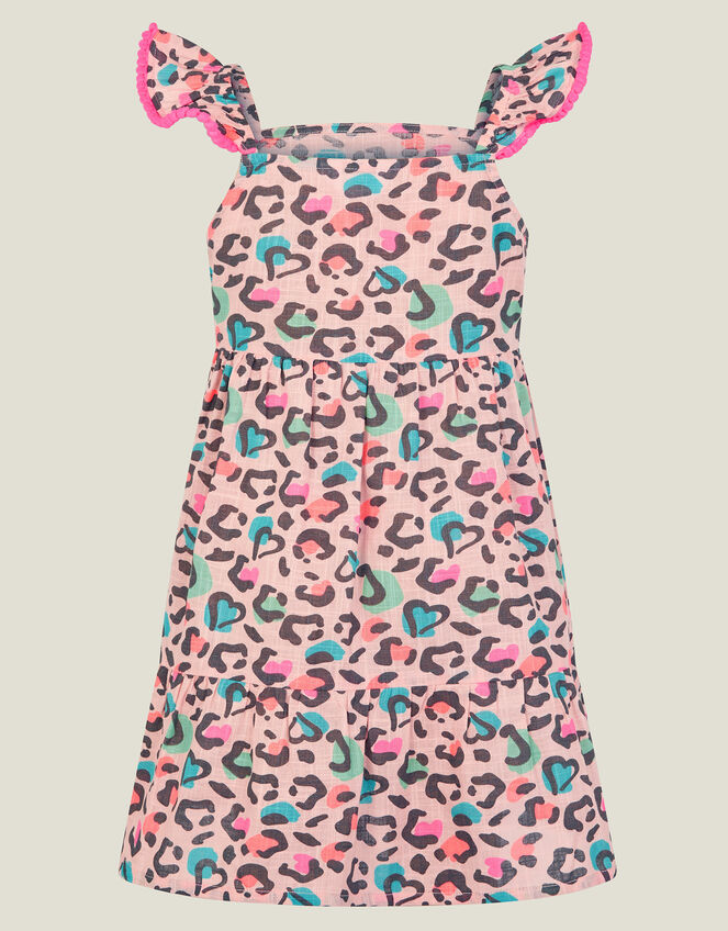 Girls Leopard Print Sun Dress, Multi (BRIGHTS MULTI), large