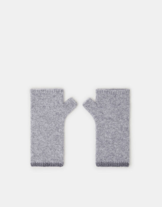 Wool & Cashmere Blend Wrist Warmers, Grey (GREY), large