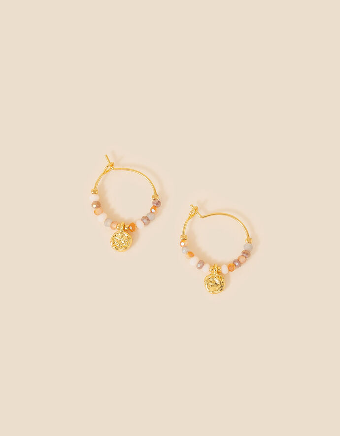 14ct GoldPlated Molten Charm Beaded Earrings Z for Accessorize