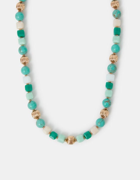 Mixed Stone Beaded Necklace, , large