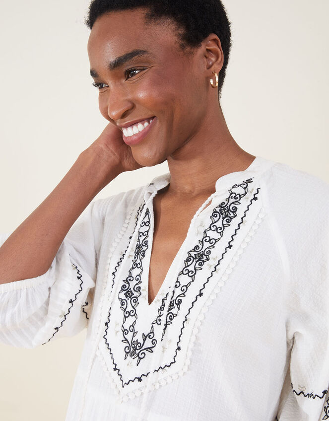 Embroidered Dress, Ivory (IVORY), large