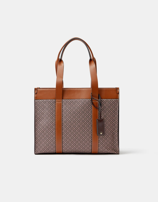 Geometric Print Shoulder Bag, , large