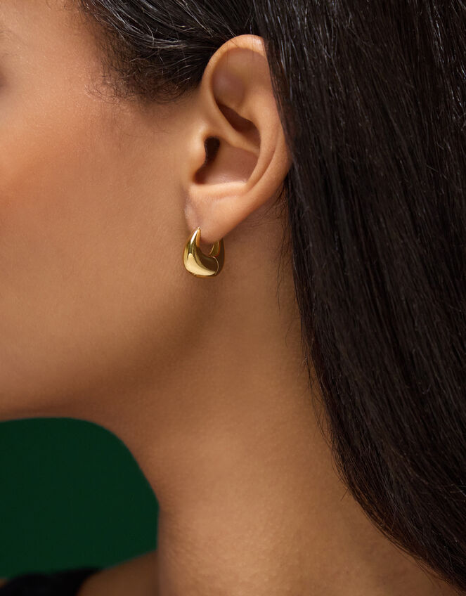 Stainless Steel Horseshoe Hoop Earrings, , large