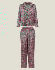 Paisley Satin Long Pyjamas Set, Teal (TEAL), large